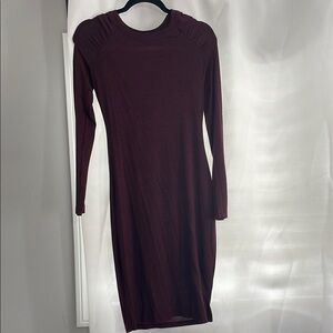 Elegant Burgundy Long Sleeve Maternity Dress
